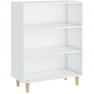 vidaXL Sideboard mit 3 Ablagen Schrank Bücherregal Standregal Beistellschrank Kommode Anrichte Regal Weiß 69,5x32,5x90cm Holzwerkstoff