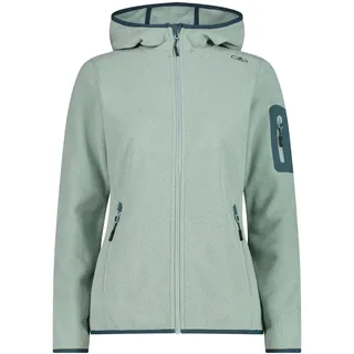CMP Damen Unterjacke Kapuzen Fleecejacke Strick, Größe 40 in Grau Jade-Trek Green - 40