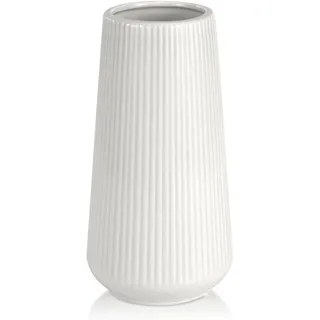 Keramik Vase, GUKJOB Blumenvase Keramik Vasen für Blumen, Dekorative Vasen für Pampasgras Deko, Modern Kleine Vase für Home Wohnzimmer Esstisch Bauernhaus Büro Dekor (Weiß)