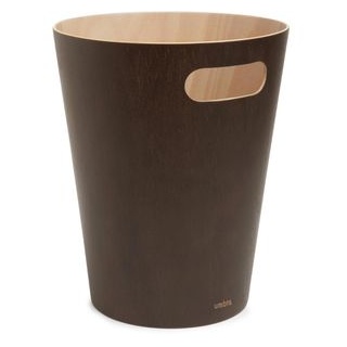 Umbra Papierkorb Woodrow Can, 082780-213, braun, rund, aus Holz, 7,5 Liter