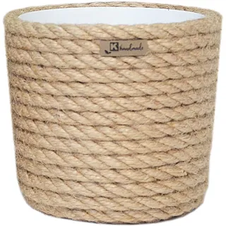 KORAD Pflanzentopf/Übertopf 18 Stil Boho EKO Natural, geflochtene Juteschnur, Graskorb, Jute, Ethno