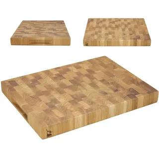 Schneidebrett END GRAIN BLOCK Eiche geölt 40x30x4 LOGO