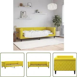 The Living Store Tagesbett Gelb 80x200 cm Samt - Gelb
