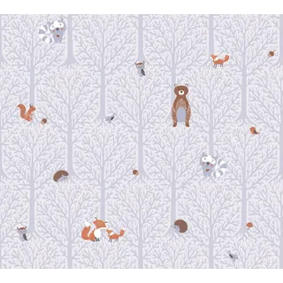 A.S. Création Vliestapete Little Love 64 cm x 10 m PVC-frei grau/weiß/braun/orange 381191