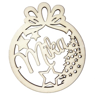 Holz Weihnachtskugeln Christbaumschmuck Weihnachtsbaum - Anhänger Ornament mit Wunschname Name Personalisiert