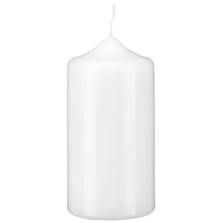Stumpenkerzen Spitzkopf 6 Spitzkopf Stumpen Kerzen Weiß 300 x Ø 80 mm, Kerzen in Cellophan, KOPSCHITZ Qualitätskerzen in RAL Qualität MADE in Germany, Kerzen, Anlass, Advent, Weihnachten, Festtag, Festtagskerzen