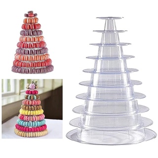 Dasing Cupcake-Ständer mit 10 Etagen, Acryl, rund, Macaron-Dessert-Gebäck-Turm, transparenter Kuchen-Präsentationsständer für Weihnachten, Hochzeit, Geburtstag, Mottoparty, Babyparty