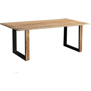 möbelliebling Baumkantentisch 240 x 77 x 100 cm naturfarben schwarz