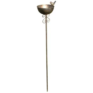 Deko-Impression Vogeltränke Vogeltränke am Stab Futterstelle Gartenstab Gartenstecker Eisen bronze