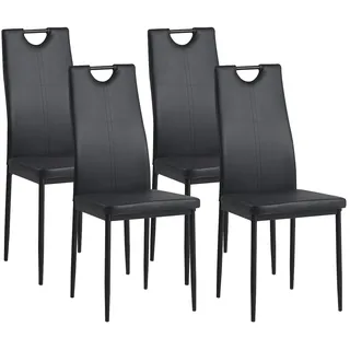 Albatros Esszimmerstuhl SALERNO Kunstleder Schwarz 4er Set