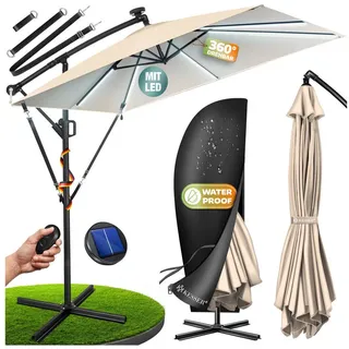 Kesser Ampelschirm Holly rechteckig Ø 350 cm mit LED Beige
