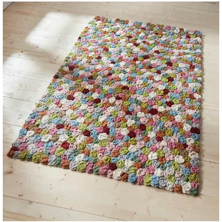 Teppich HEINE HOME Gr. 8, bunt (ecru, bunt), H:10mm Ø:150cm, Wolle, Teppiche, Teppich