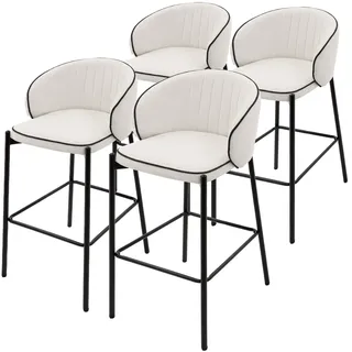 ML-Design Barhocker 76 cm gepolstert rund Beige