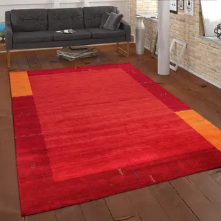 Paco Home Gabbeh Kurzflorteppich 120 x 170 cm Terracotta/Orange/Rot