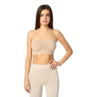 Merry Style Damen Bandeau Top 06 161 (Beige, S-M) - S-M