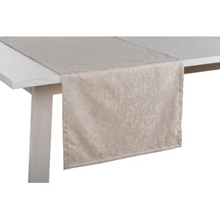 pichler Tischläufer Marble 50 x 150 cm Mischgewebe Beige Sand
