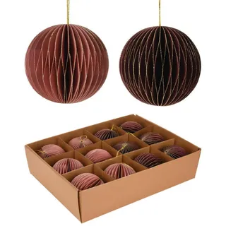 Mobili Rebecca Weihnachtsbaumschmuck, Mehrfarbig, Papier, Rund, 8x8x8 cm, Dekoration, Weihnachtsdekoration, Weihnachtsbaumschmuck, Weihnachtskugeln