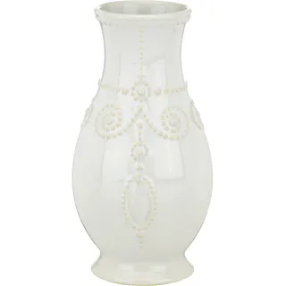 Lenox, 858819, geriffelte Vase mit französischen Perlen, Weiß, 20,3 cm