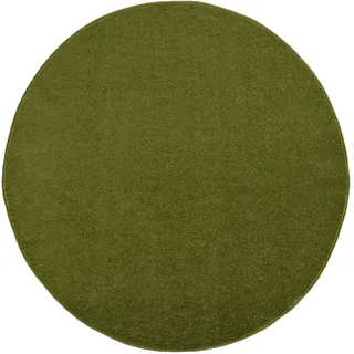 Teppich »Uni«, rund, robuster Kurzflorteppich, große Farbauswahl, 56783531-0 grün 13 mm