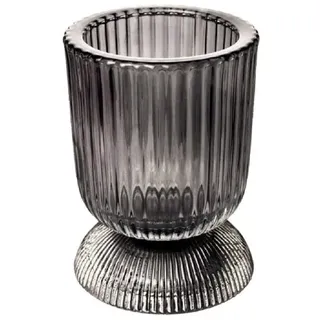 Sandra Rich Windlicht Windlicht "GOBLET" 10cm, Teelichthalter Teelichtglas Kerzenglas grau