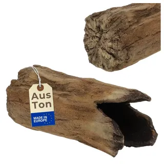 GarPet Aquariendeko Aquarium Deko Höhle Baumstamm Einseitig Geschlossen Terrarium Deko Ton