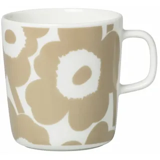 Marimekko - Oiva Unikko Becher mit Henkel 400 ml, weiß / beige