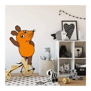 Die Maus Wandtattoo Kinderzimmer Wandsticker Aufkleber Junge Mädchen Kinder Wandbild, selbstklebend, entfernbar bunt 20 cm x 30 cm