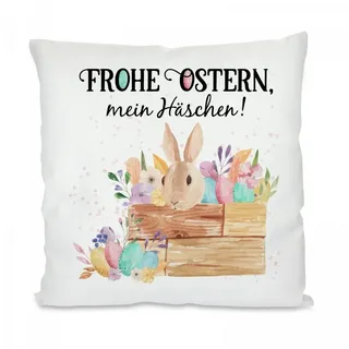 Herzbotschaft Dekokissen Kissen mit einseitigem Motiv Frohe Ostern, mein Häschen!, Kissenhülle mit Füllung