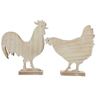Florists Products Osterhase Deko Hühner Tischdeko Ostern Holz Vintage Landhaus 19cm 2er-Set, 2 St weiß