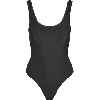URBAN CLASSICS Ladies Shiny Rib Body - Schwarz