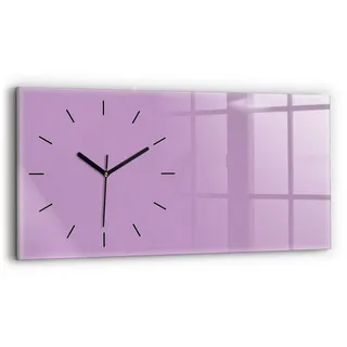 Tulup Wanduhr Glasuhr Rechteckige Wanduhr 60x30 cm Uhr aus Gehärtetem Glas lila|rosa