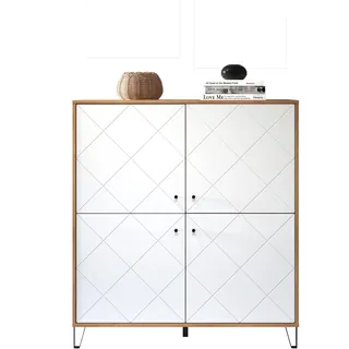 trendteam smart living - Highboard Schrank - Wohnzimmer - Touch - Aufbaumaß (BxHxT) 123 x 136 x 40 cm - Farbe Artisan Eiche mit Weiß - 210286207
