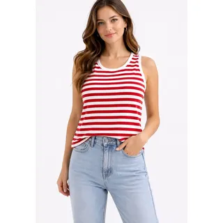 Worldclassca Tanktop Worldclassca Tanktop Gestreift Ärmellos Sommer Steifen Top Shirt Neue Kollektion - Stilvolle und gemütliche Mode für Damen rot