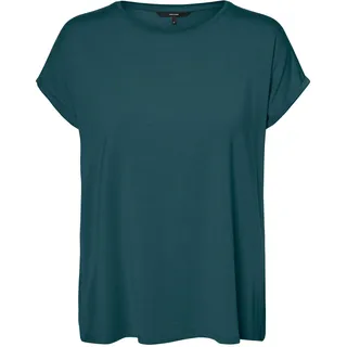 VERO MODA Damen Shirt Bluse mit Loch Muster und Kurzen Flügelärmeln