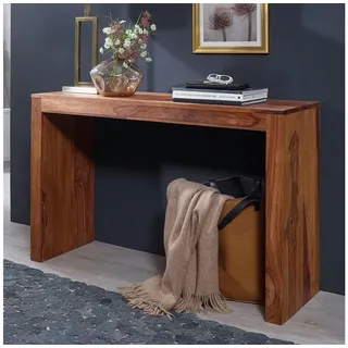 Lomadox Konsolentisch, braun, Massivholz, Landhaus-Stil, 115/75/40 cm