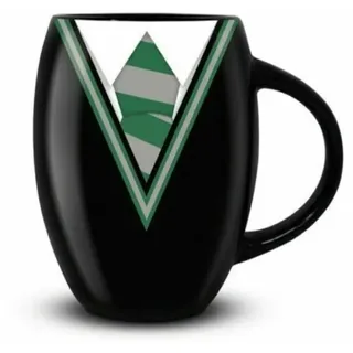 HARRY POTTER Ovale Tasse (Slytherin-Uniform Design) in Geschenkbox, Keramik-Kaffeebecher, Kaffeetasse - Offizielles Lizenzprodukt