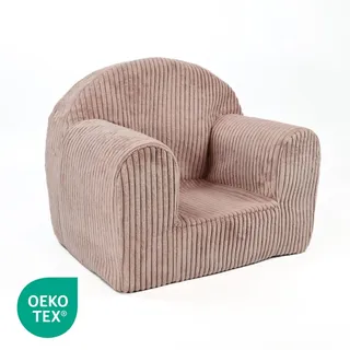 Mini-Kindersessel - Kindersessel aus Cord in Altrosa abnehmbarer waschbarer Bezug Kuschelcouch für Kinder - Cordsessel - Rosa