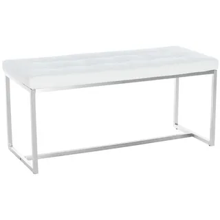 CLP Sitzbank Polsterbank Garderobenbank Küchenbank (Spar-Set, 1-St., 100 x 40 x 48 cm gesteppt), gesteppter Kunstlederbezug, Edelstahl-Vierfußgestell schwarz|weiß