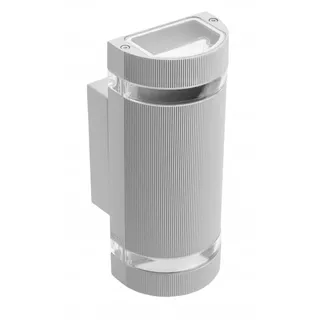 GTV Fassadenleuchte SILVA halbrund GU10 2x50W IP54 - grau (ohne Leuchtmittel)