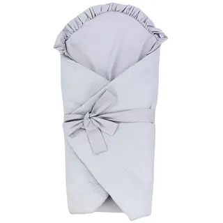 TupTam Einschlagdecke TupTam Unisex Baby Einschlagdecke mit Schleife, TupTam grau