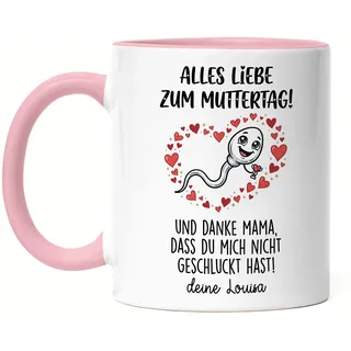Lustige Tasse Muttertag Witziger Spruch für Mama, personalisiert, beste Mama, Frauen Kaffeetasse - Tasse Rosa