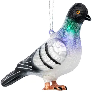 SIKORA Taube besondere Weihnachtskugel Glas Christbaumschmuck Deko Figur Weihnachten Anhänger Ornament - Trend Line - BS593