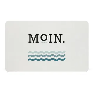 ppd Tablett "Moin" in Weiß - (L)23,5 x (B)14,5 cm