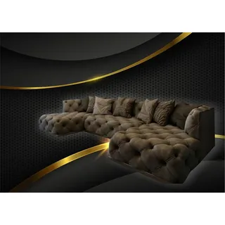 Ecksofa Sofa Couch Polster Garnirtur U Form Couchen Chesterfield Möbel Sofas Neu - Grau