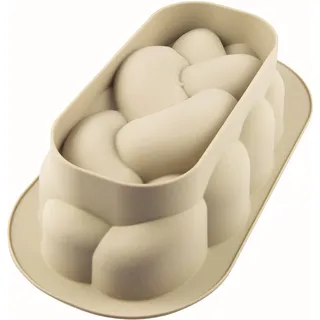 silikomart | Silikon-Kuchenform Modern TRECCIA, antihaftbeschichtet, 1er Pack Form mit Sicherheitsring, 288 x 156 mm, h 83 mm, Volumen 2,1 l, Made in Italy