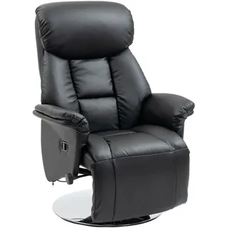Homcom Relaxsessel Kunstleder 78 x 109 x 78 cm Schwarz drehbar