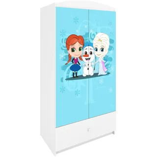 Raumhirsch Furniture Kinderkleiderschrank mit liebevollen Motiven - Kleiderschrank für Kinder (Kinderzimmerschrank für Mädchen, Mit Ablagefächern & Kleiderstange) hochwertige Verarbeitung, sanfte Farben, verschiedene Designs weiß