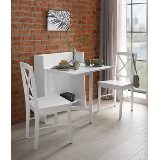 Home affaire Klapptisch Dinant, im Landhaus-Stil gehalten, platzsparend, einklappbar, Breite 84 cm weiß