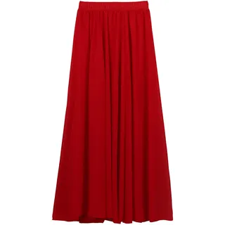 Damen Chiffon Langer Rock Strandrock Maxirock Chiffonrock Damenrock für Sommer Strand Alltag Party Rocklänge 90cm /100cm - Einfarbig - 34-40