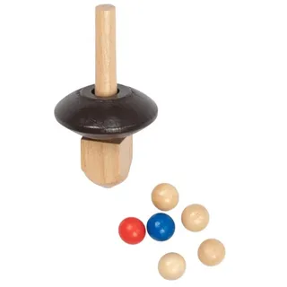 Ersatz-Set Tiroler Roulette - Holz - Kreisel und Kugeln mit Aufbewahrungstasche